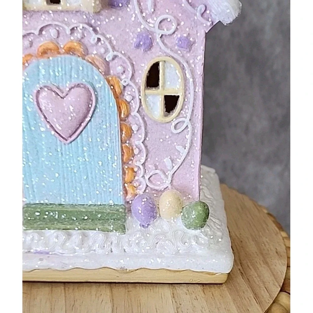 Easter Gingerbread‎ House LIGHT UP Tabletop Decor Eggs 8